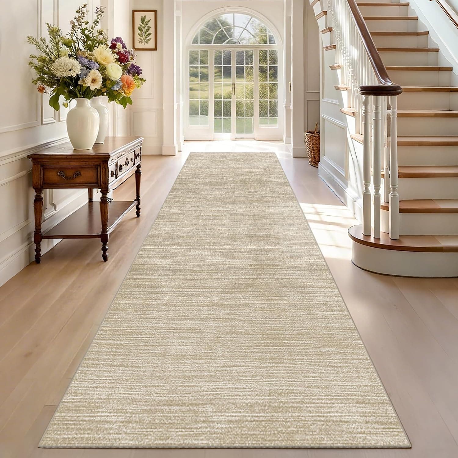 Beige hallway rug 90 x 60